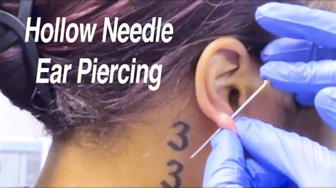 hollow piercing needle|professional ear piercing with needle.